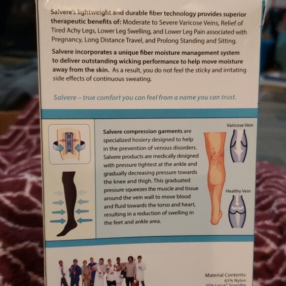 Salvere Medical Simply Sheer Pantyhose 15-20 Compression Stocking Size M… - Picture 5 of 7